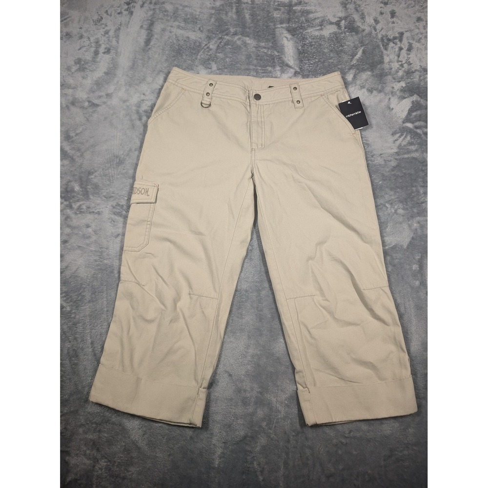 Harley-Davidson Capri Pants Womens 12 Khaki Cargo Cotton Embroidered D Ring